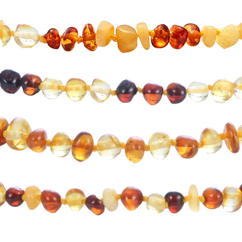 

14-50CM Baltic Amber Teething Necklace for Baby 10 Pcs Wholesale No invoice 17 Colors Irregular Handmade Natural Genuine Tested