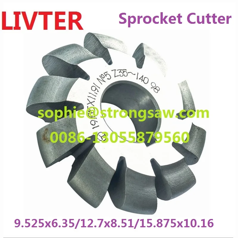 Livter Sprocket milling cutter Sprocket gear milling cutter 9.525 12.7 15.875 19.05 25.4 31.7