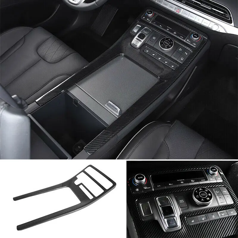 

For Hyundai Palisade 2019 2020 carbonfiber Interior Auto Front Car Gear Box Panel Frame Covers Stickers Trim Accessories