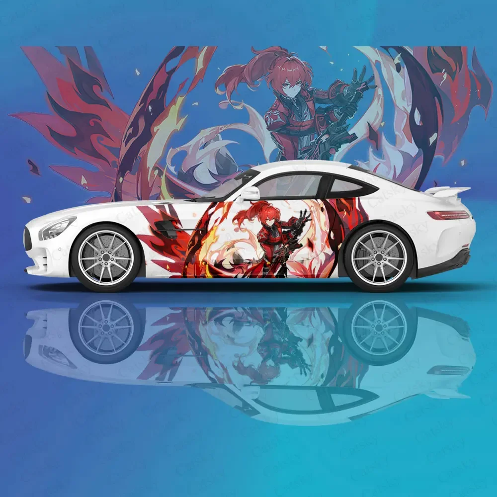 Genshin Impact Diluc Ragnvindr автомобильная наклейка защитная пленка виниловая гоночная