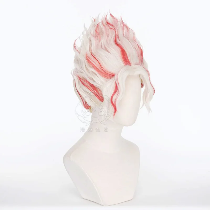 Okarun Ken Takakura парик для косплея аниме Dandadan красные белые с короткими волосами Momo Ayase