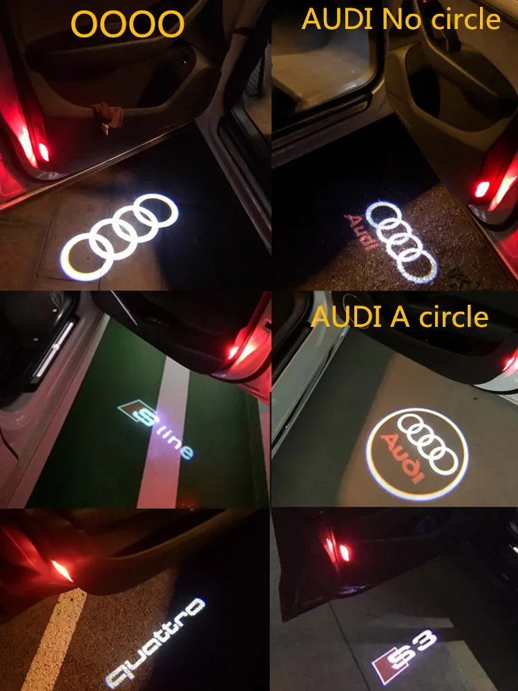

LED Car Door Projector Light For Audi Q3 8U Q5 Q7 Q8 TT A1 8X A3 8V V8 8L 8Y A4 B5 B6 B7 B8 B9 A5 A6 C5 C6 C7 C8 A7 A8 Accessory