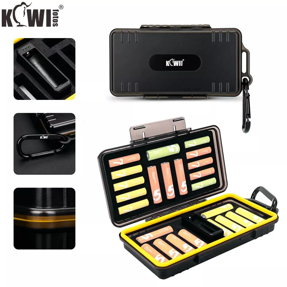 Водонепроницаемый органайзер для батарей AA/AAA жесткий держатель 14x/AA/10x/AAA с