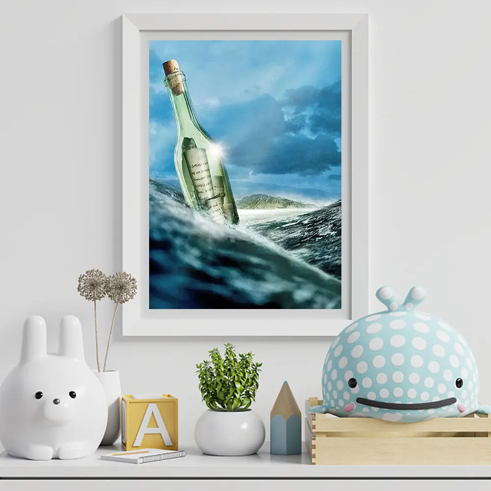 5D DIY Алмазный рисунок пляжная Дрифт бутылка наборы полностью круглая дрель