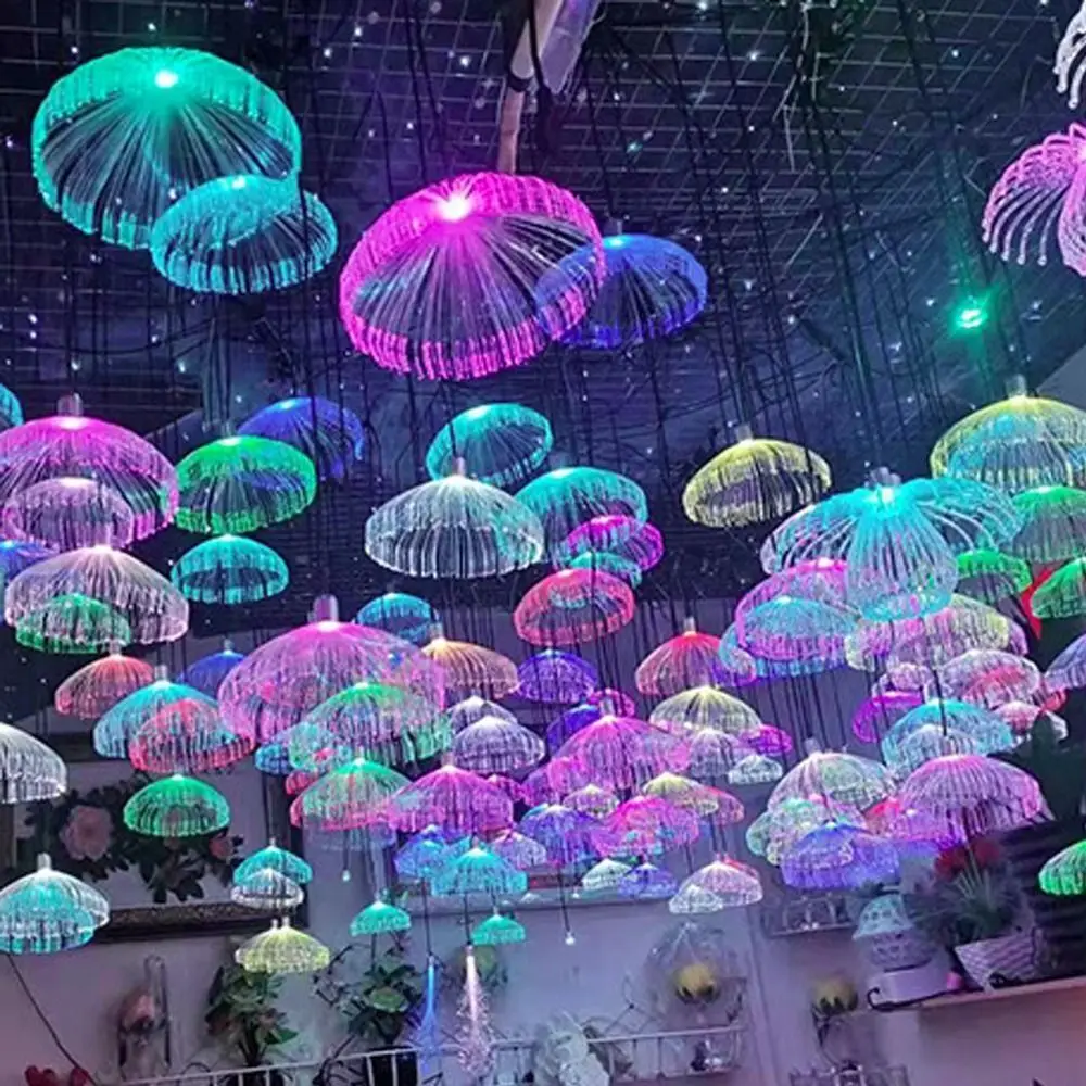 

Оптоволоконная люстра-медуза RGB