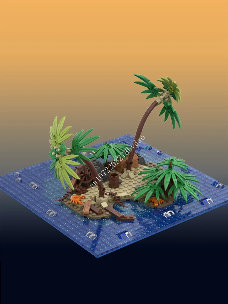 417 шт. пустынный пиратский остров MOC креативная модель уличного вида строительная
