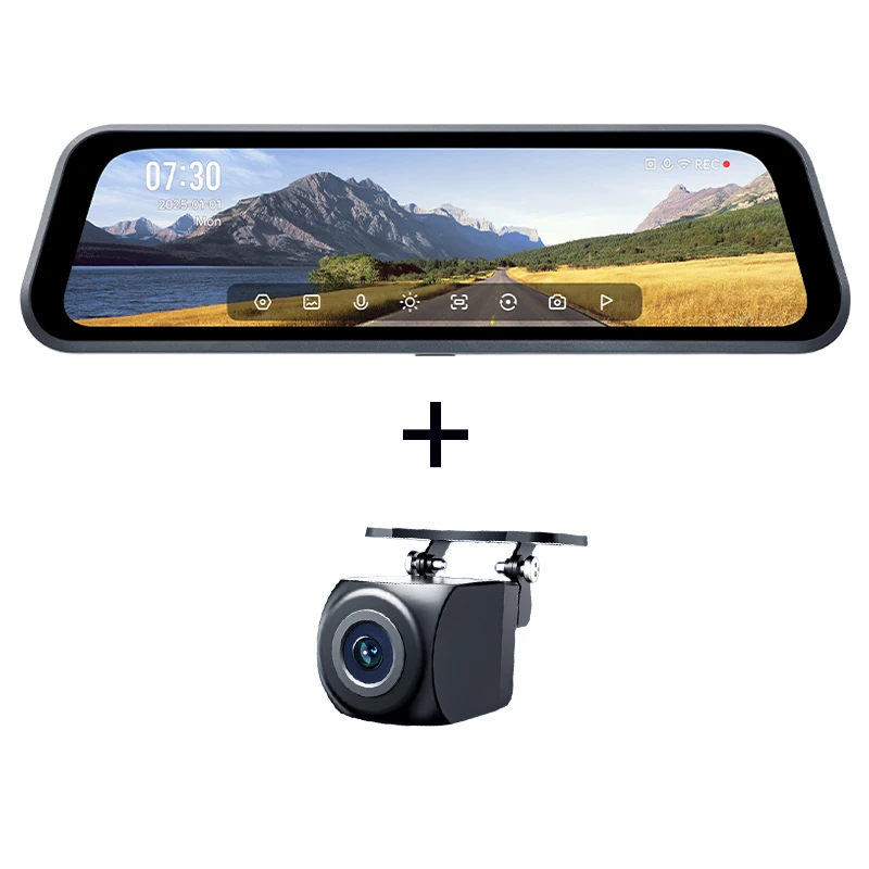 

70mai S410 9,35-дюймовый сенсорный экран заднего вида 1944P изображение суперконденсатор двухканальный 24 часа наблюдение за парковкой