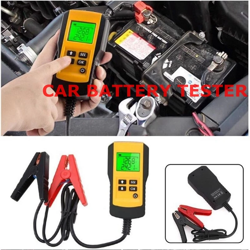 

12V Car Battery Tester Automotive Vehicle Digital LCD Auto System Analyzer Battery Voltage CCA Ohm Test Diagnostic Tool