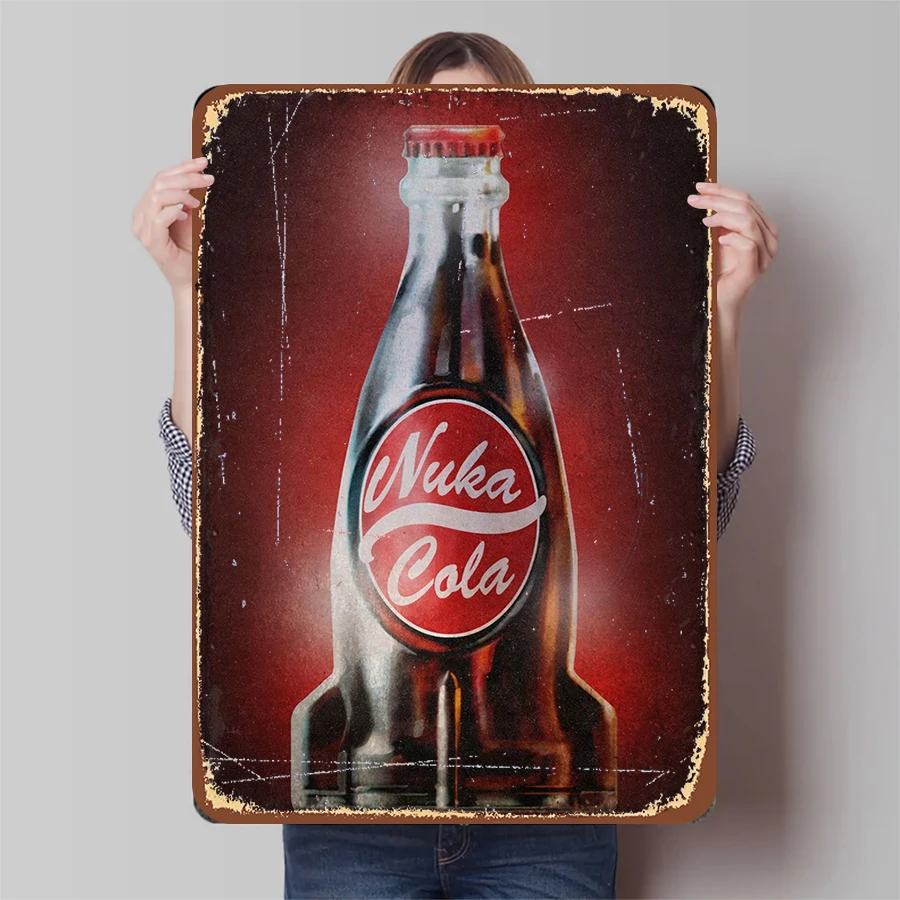 Фото Nuka Cola винтажный металлический знак ретро игра декоративное настенное искусство для домашнего бара паб человек пещера коллекционный подарок №1