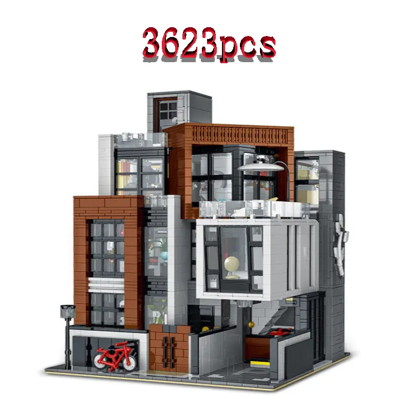 

MOKE 10204 современная вилла совместимая с MOC 87366 Модульные строительные блоки кирпичи развивающая головоломка игрушка подарок на день рождения...