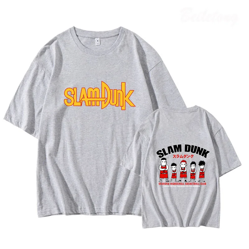 

Men T-Shirt Slam Dunk Japanese Anime Funny 100% Cotton Tees Short Sleeve Funny Cartoon T Shirts Fashion Oversized Harajuku Tees