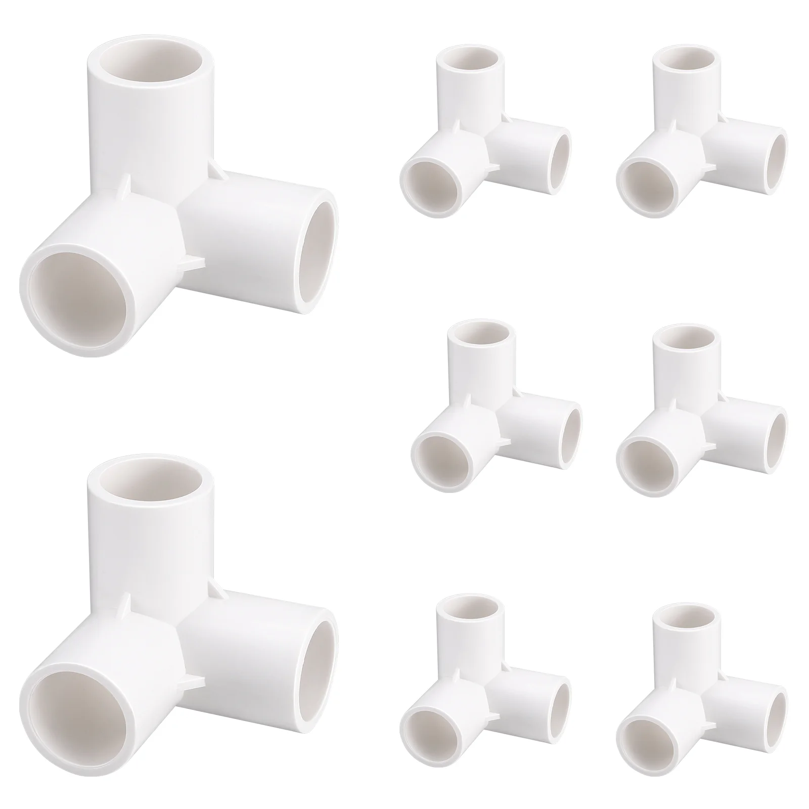 

8Pcs PVC Elbow Fitting Pipe Connectors PVC Furniture 3-Way Pipe Joint Greenhouse Tent Connection Pipe Fittings