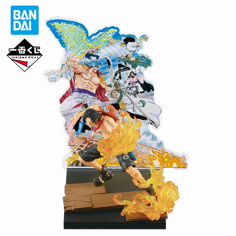 

In Stock Original Bandai One Piece Ichiban kuji D Prize Ace One Hundred Views of The Great Pirates Anime Figures Action Toys