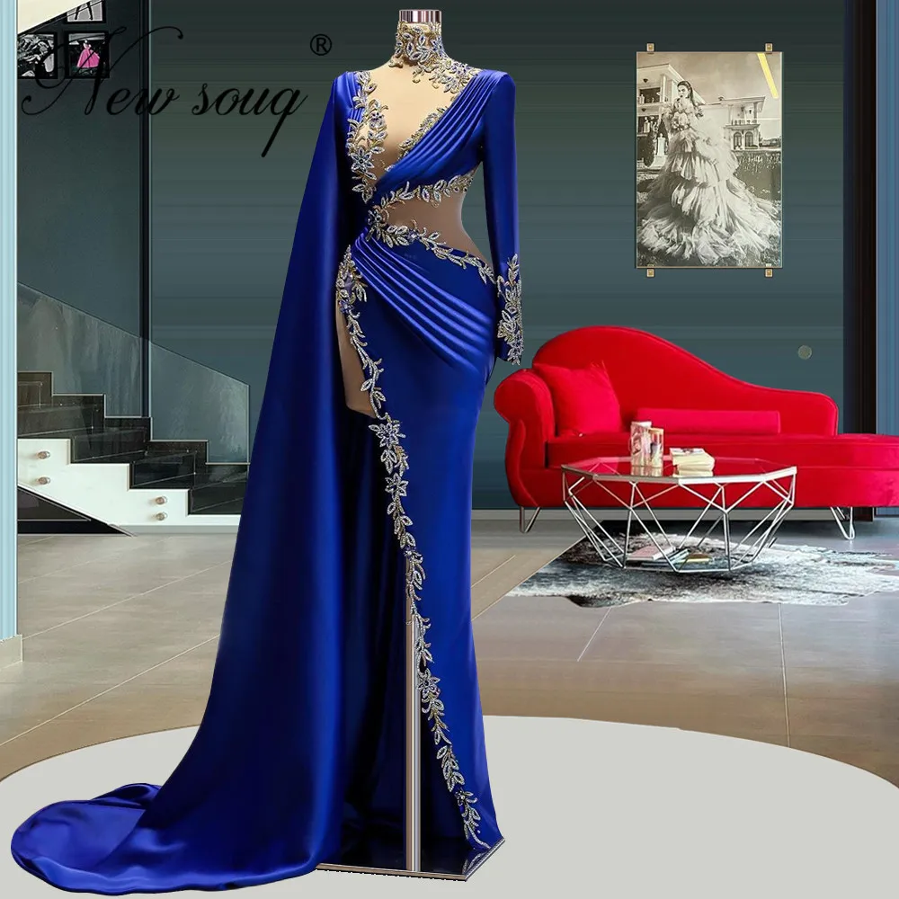 

Средний Восток, бисероплетение, искусственная кожа, Дубай, Длинные вырезанные платья для выпускного вечера, свадебное платье, вечернее плат...