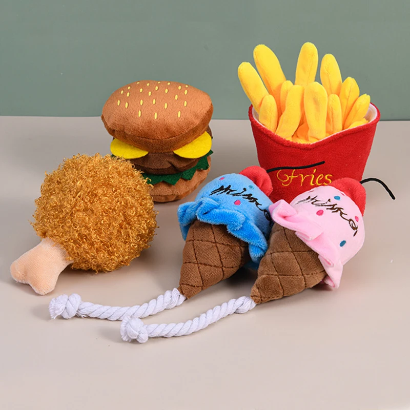 

Мягкая собака Icecream, плюшевые игрушки для домашних питомцев, милая игрушка для щенка, пищалка, звуковые игрушки, щенок, маленькая и средняя со...