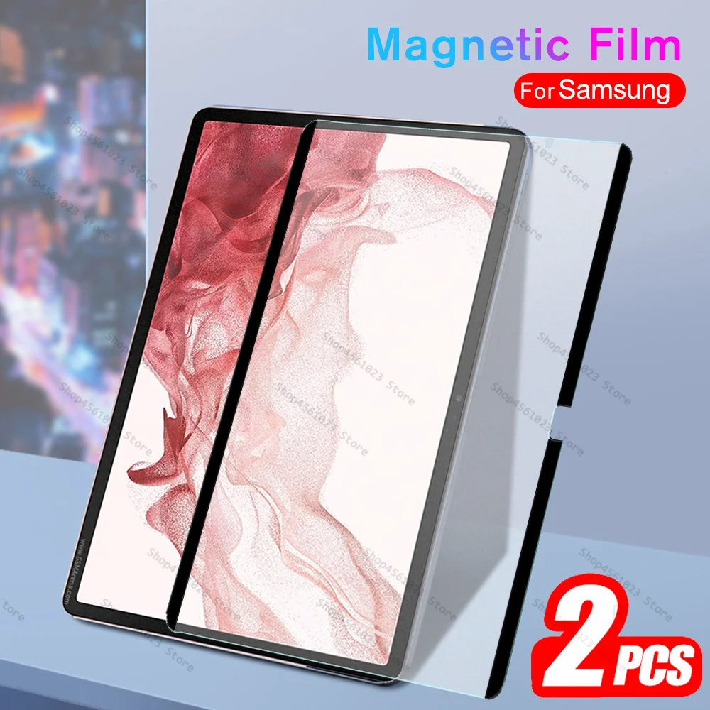 

2Pcs Magnetic Paper Screen Protector For Samsung Galaxy Tab S8 Plus 12.4'' S8+ S7+ S7 FE 11'' S6 Lite A8 Removable Writing Film