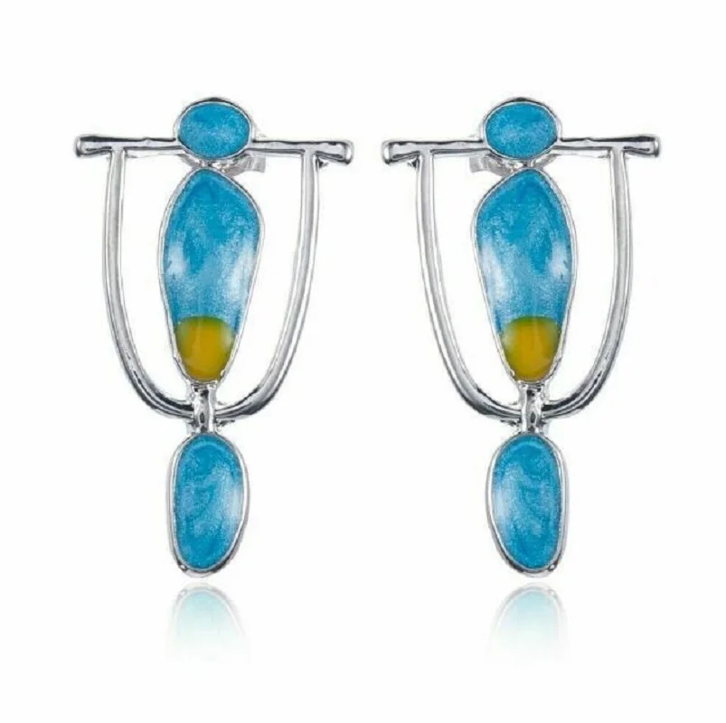 Earrings For Women 2023 Trending Fashion Vintage Marbling Imitates Dripping Oil Earring Female Wedding Party Jewelry pendientes