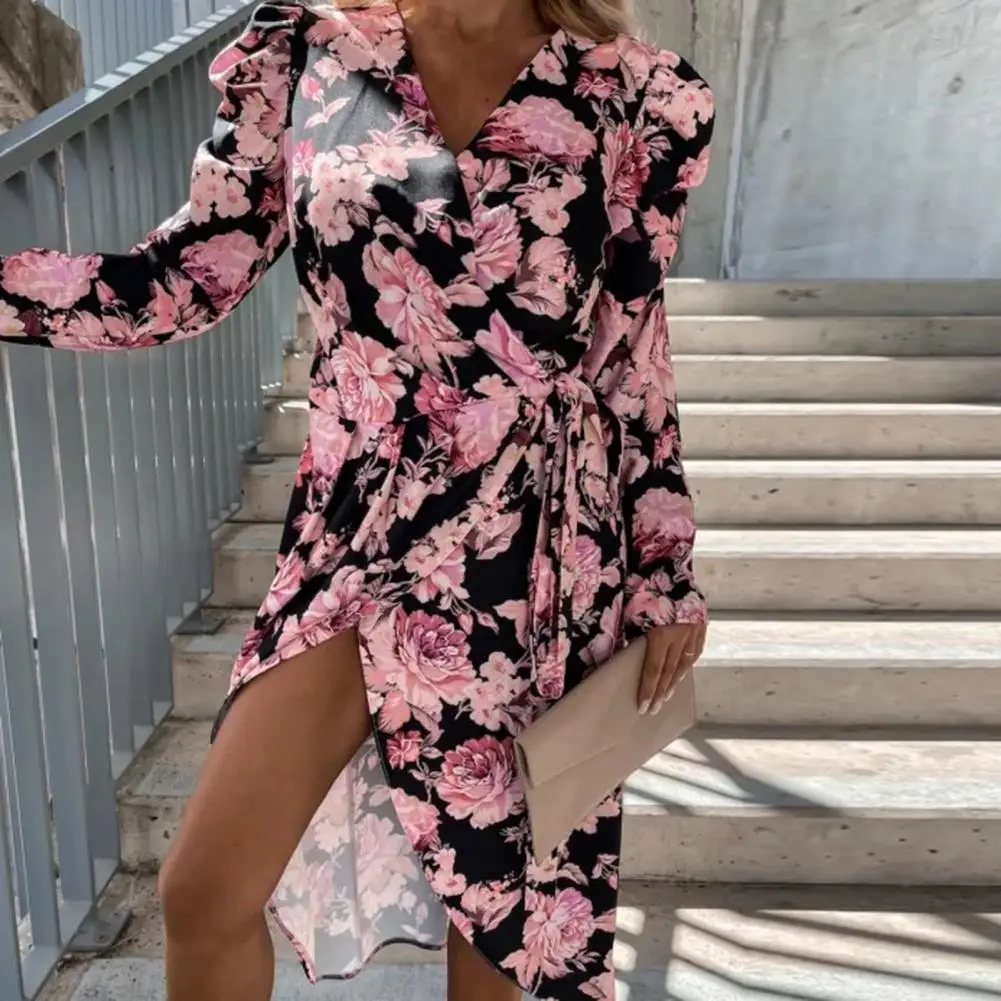 

Dress Long Sleeves Autumn Dress Tight Waist Colorful Women Spring Dress