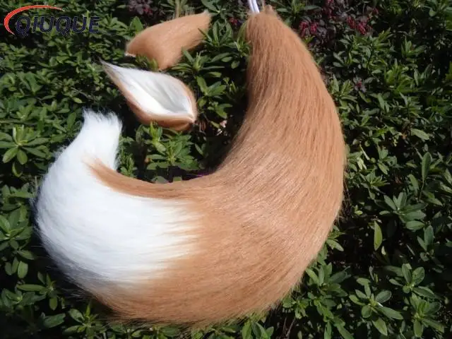 

Light Brown Fox Tails Ears Cat Tail Ear Hairpin Headband Hairband Cosplay Props Custom Made