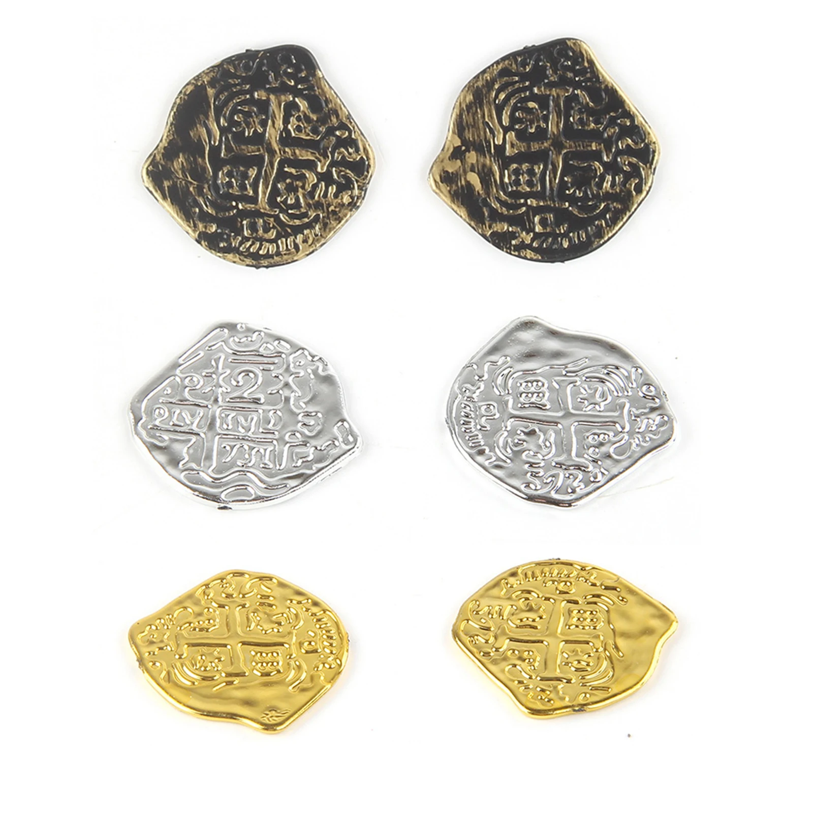 

100pcs Plastic Pirate Coin Props Kids Birthday Party Decoration Halloween Fake Treasure Party Supplies Children Favor Toys