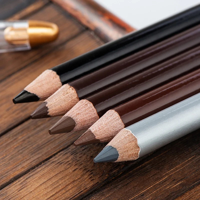 

HEALLOR 5 Colors Eyebrow Pencil Eyeshadow Waterproof Easy To Use Natural Long Lasting Microblading Wood Eyebrow Pen Cosmetic