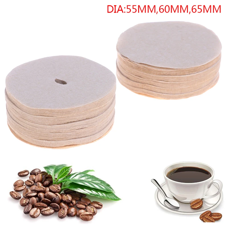 

100Pcs Wood pulp Coffee Maker Replacement Filters Papers 55mm 60mm 65mm