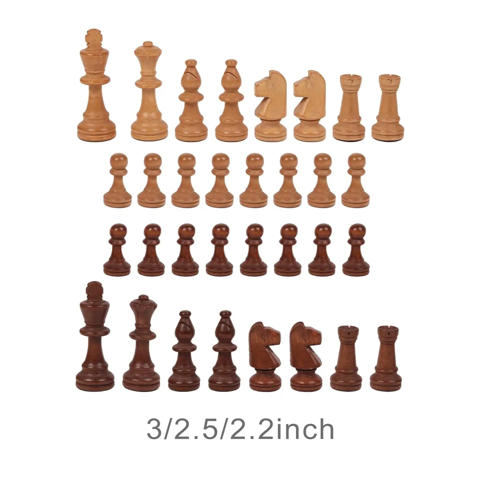 

Handmade 32x Figures Wood Chess Pieces International Portable Accessories International Chess Set Wooden Chess Board for Child