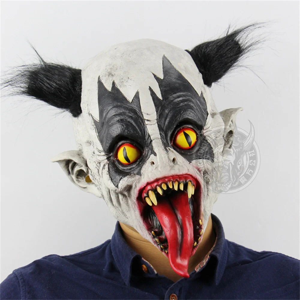 

Mutant Bat Joker Halloween Horror Bar Ball Room Escape Prop Scary Latex Mask