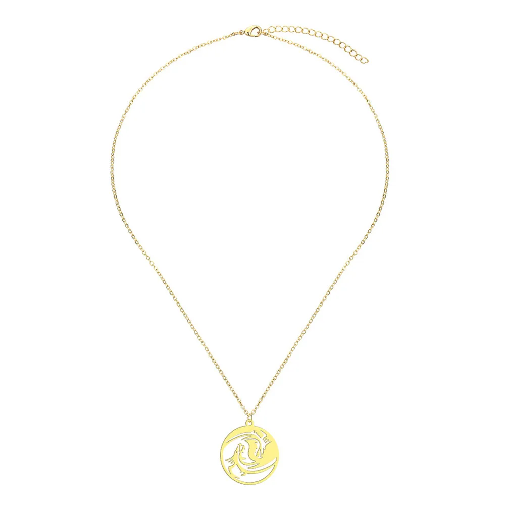 Ожерелье с подвеской в виде дракона для женщин и мужчин колье из нержавеющей