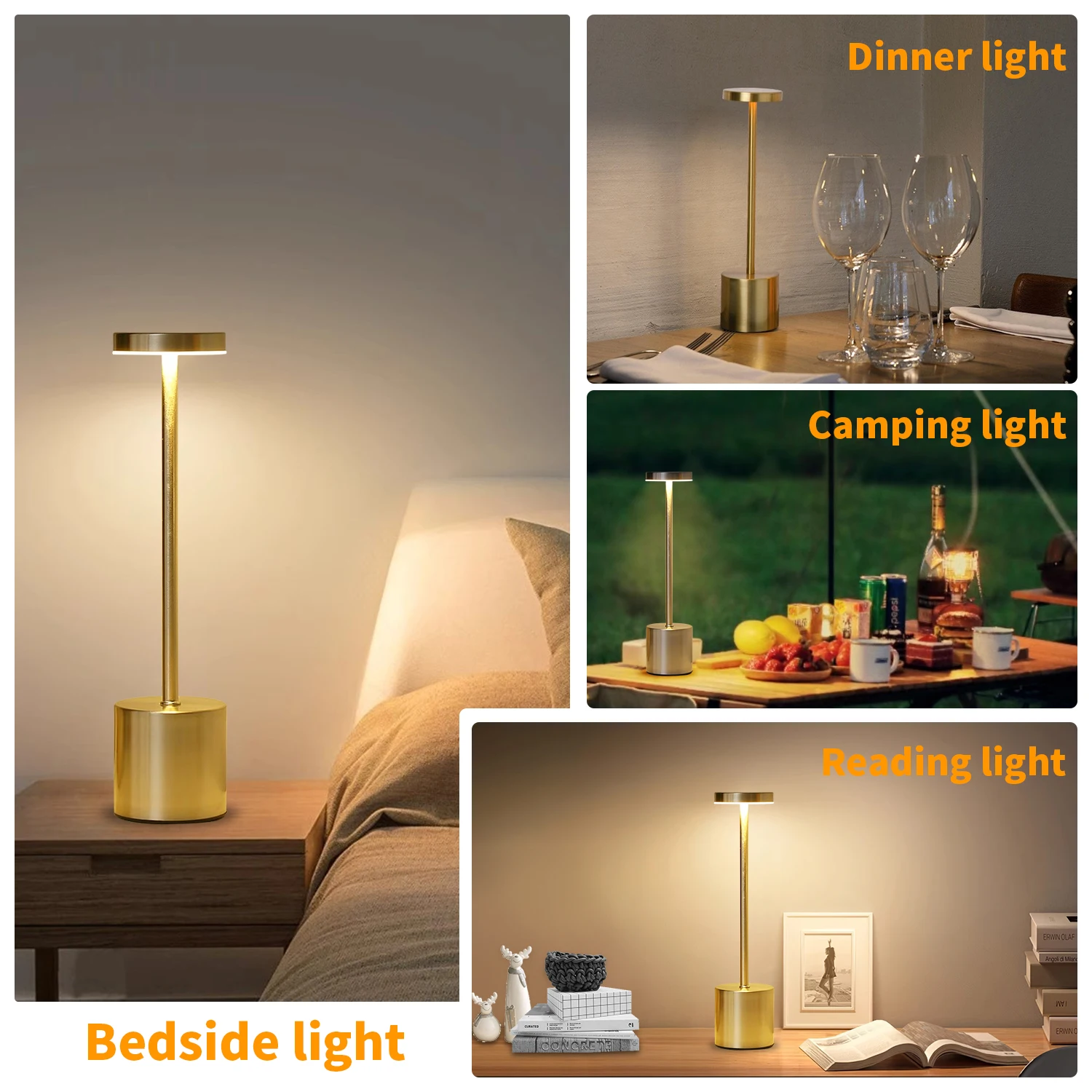 Сенсорное управление светодиодной настольной лампой с 3 цветами регулируемой