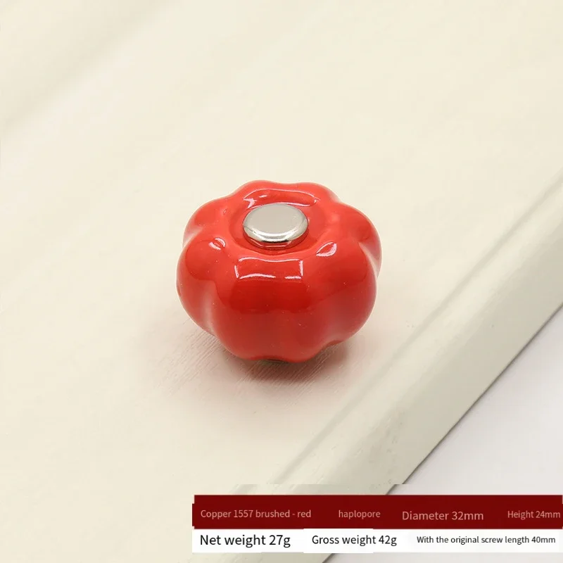 

Керамическая ручка-кнопка для садового шкафа, ручной работы, с медным шаром-шипом, круглая, для шкафов, комодов, ящиков, мебельная ручка с одним отверстием