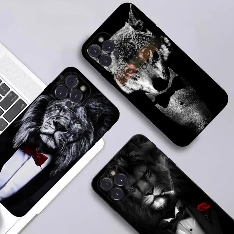 

Wolf Lion Animal Phone Case Silicone Soft for iphone 14 13 12 11 Pro Mini XS MAX 8 7 6 Plus X XS XR Cover
