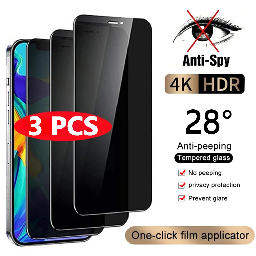 

3 PCS Of Privacy Protection Tempered Film IPhone 14 13 12 11 Pro XS Max XR Privacy Screen Protection IPhone 6S 7 8 SE Plus Glass