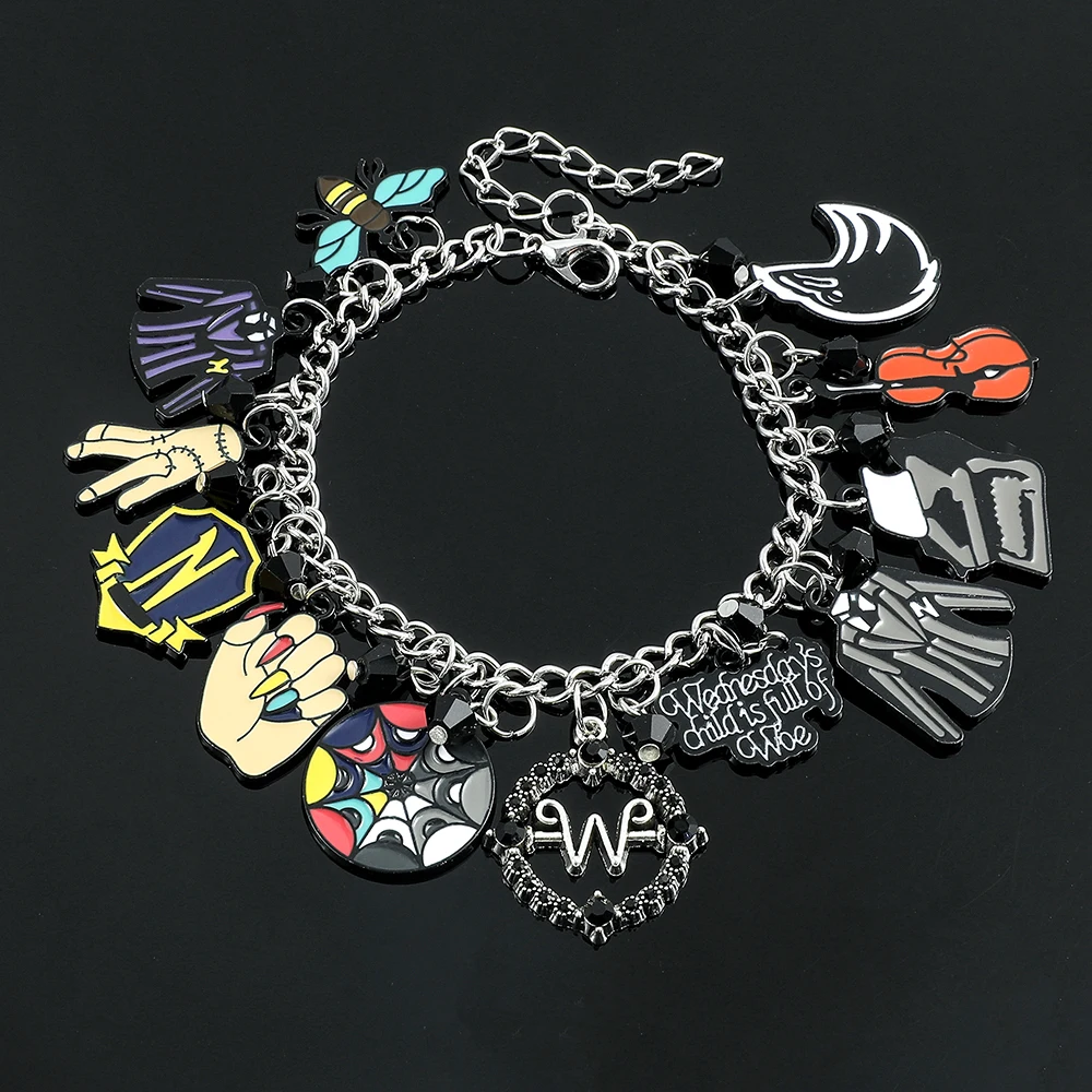 

TV Show Wednesday Adam Charm Bracelet Horror Pendant Y2k Accessories Bracelets for Women