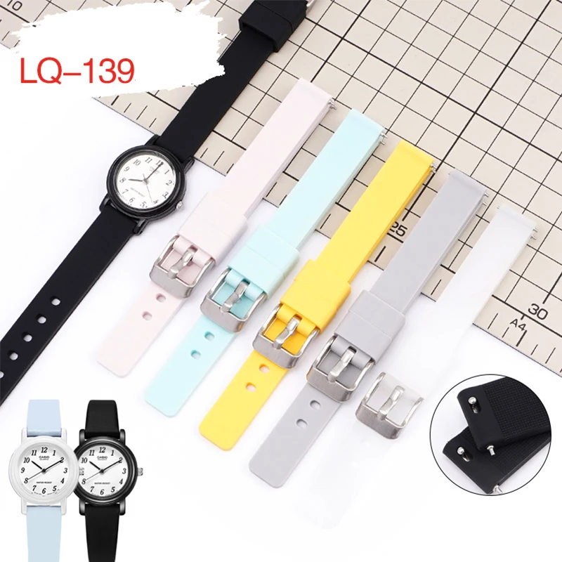 

12mm Silicone Sport Strap for Casio LQ-139 Soft Waterproof Women Replacement Barcelet Band Watch Accessories