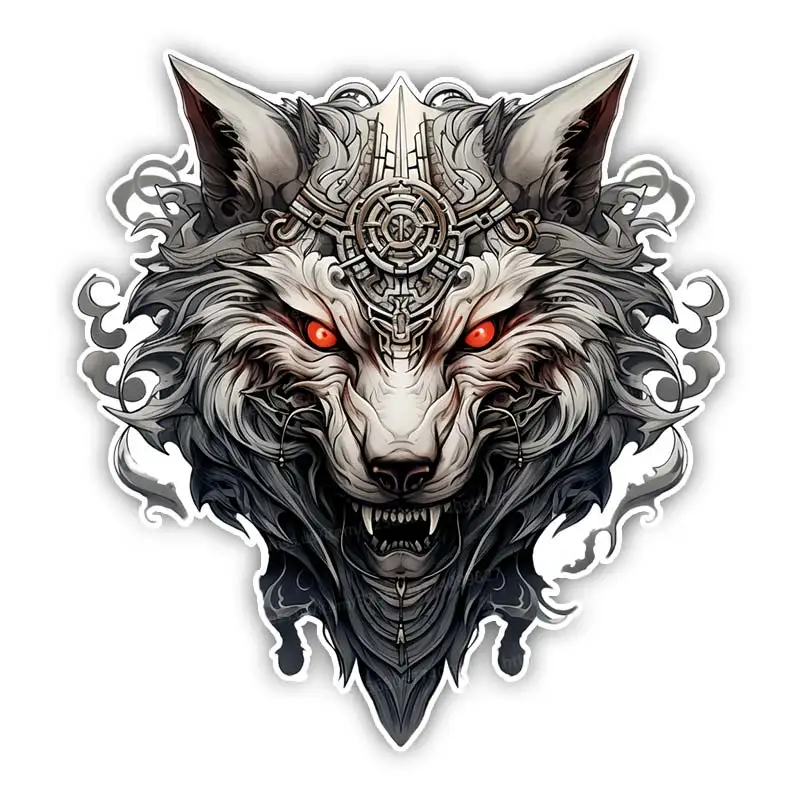 

Свирепая голова волка, автомобильная наклейка, виниловая наклейка, водостойкая наклейка на заднее окно, мотоцикл, кемпер, бампер, украшение для ноутбука, SH607