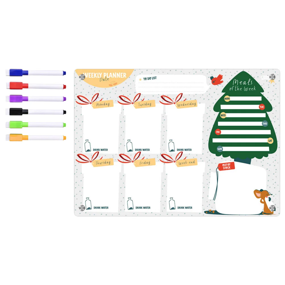 

Message Clear Board Whiteboard Pen Magnetic Dry Erase Clear Fridge Message Erasable Schedule Refrigerator Acrylic