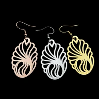 personalized 1 pair of earrings for women stainless steel gold hollow dangle big earring pendientes jewelry girl gift wholesale