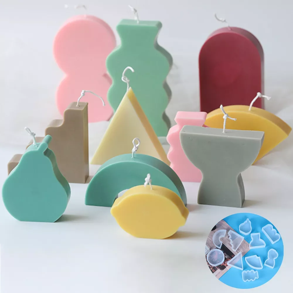 

Diy Geometric Shape Candle Mould for Aromatherapy 3D Building Block Soap Soy Wax Candle Making Home Decoration
