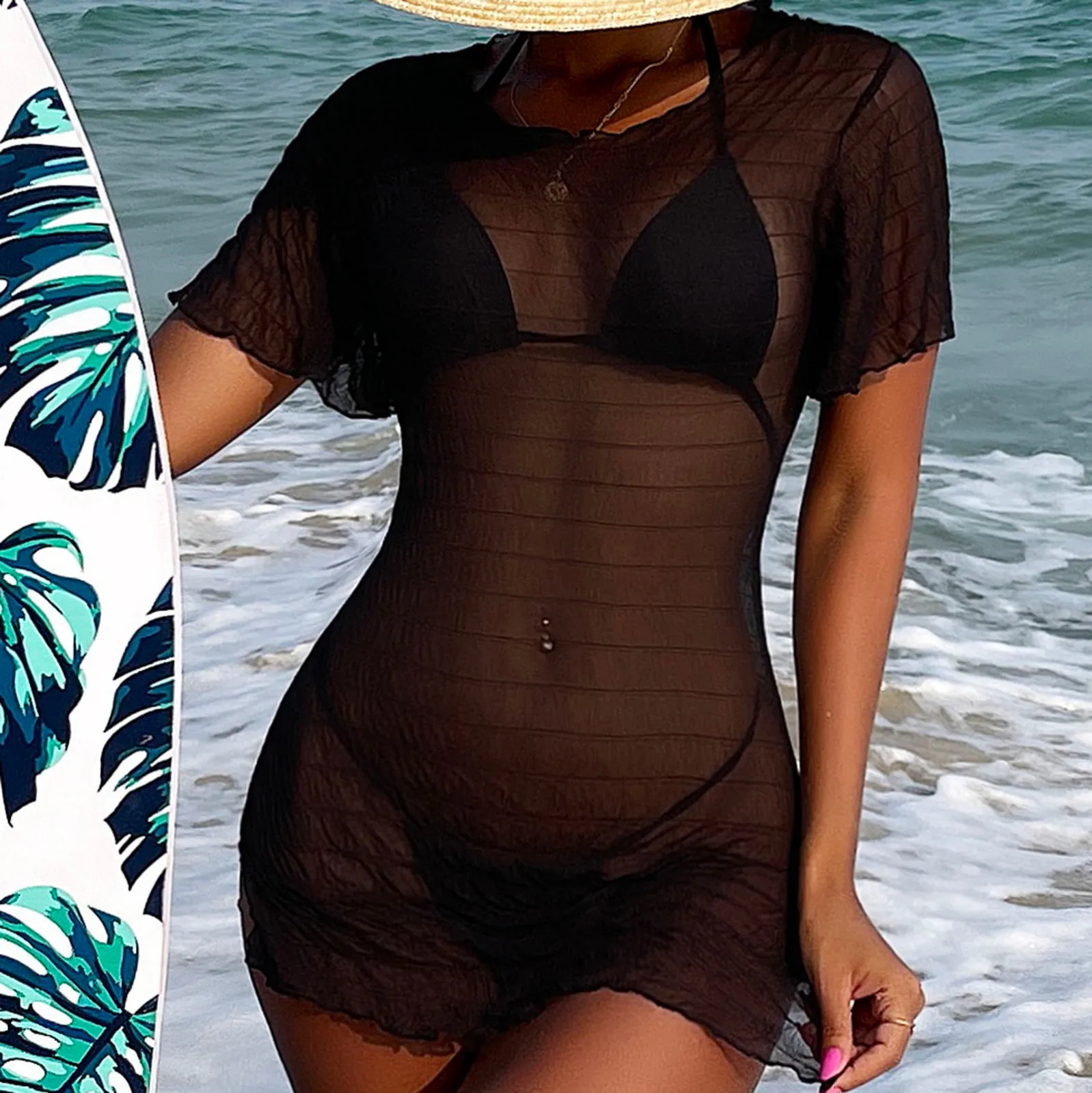 Сетчатое сексуальное нижнее белье платье соблазнительное прозрачное Черное