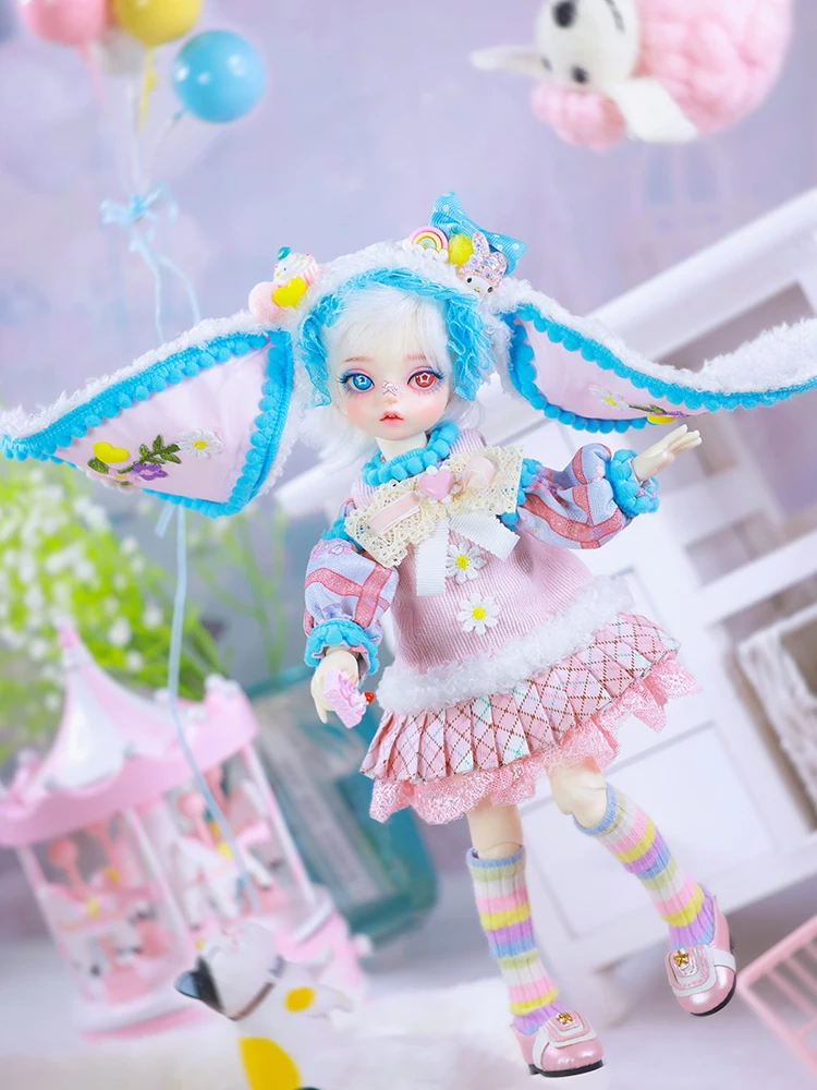 

Шарнирная кукла Binny 1/6 очков, шарнирная Кукла Sd Advanced из смолы, подвижные Оригинальные Плюшевые украшения для платья с синими ушами