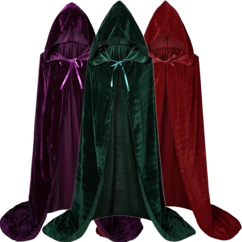 

Halloween Cloak Robe Cape Cosplay Costume Movie Witch Mary Sarah Winifred Sanderson Sisters Adult Kids Unisex Middle Ages Cape