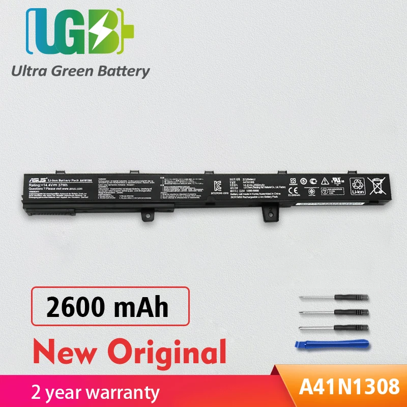 

UGB New Original A41N1308 Battery For ASUS X451 X551 X451C X451CA X551C X551CA X551M X551MA A31LJ91 A31N1319 0B110-00250100