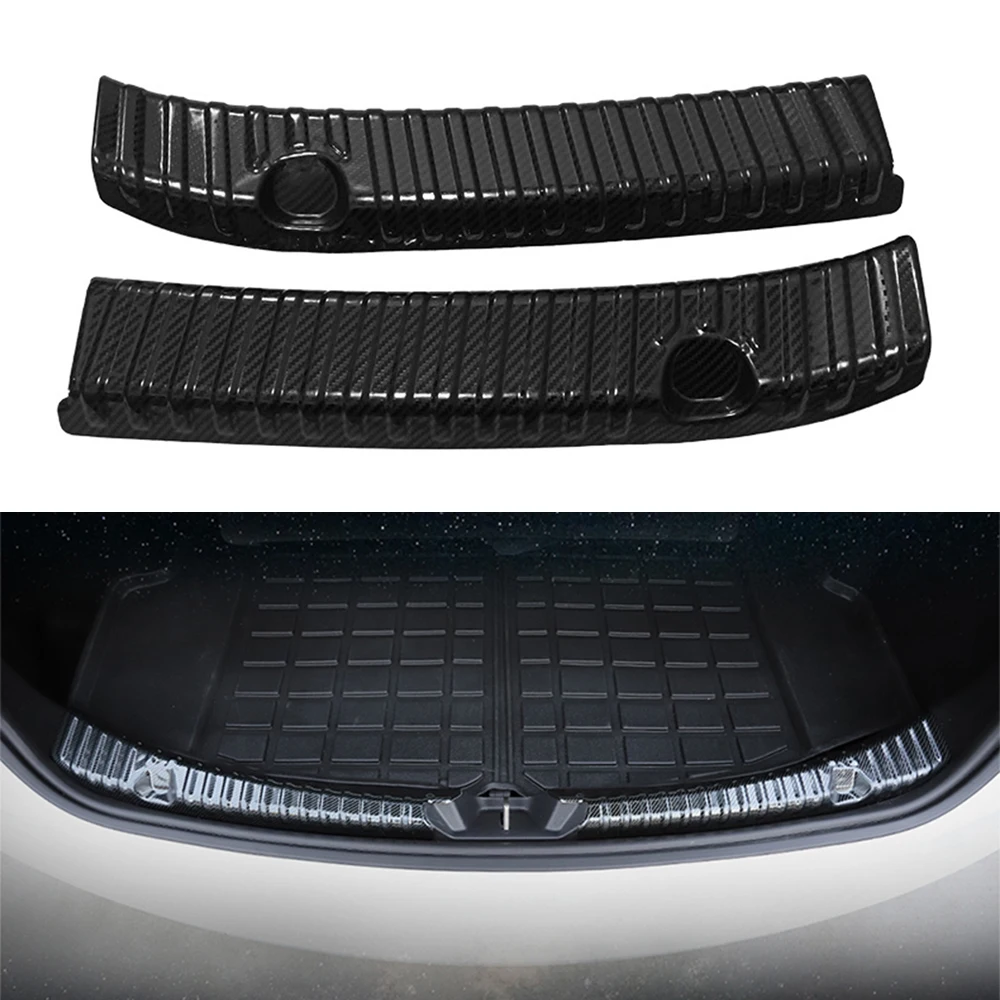 

For Tesla Model 3/Model Y 2021-2022 Auto Rear Bumper Foot Plate Trunk Door Sill Guard Protector Cover Car Rear Trunk Sill Cover