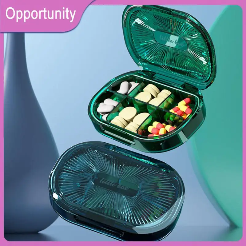 

4/6 Compartments Sealed Dispenser Box Dustproof Tablet Storage Storage Box Portable Water Proof Dispenser Medicine Holder Home