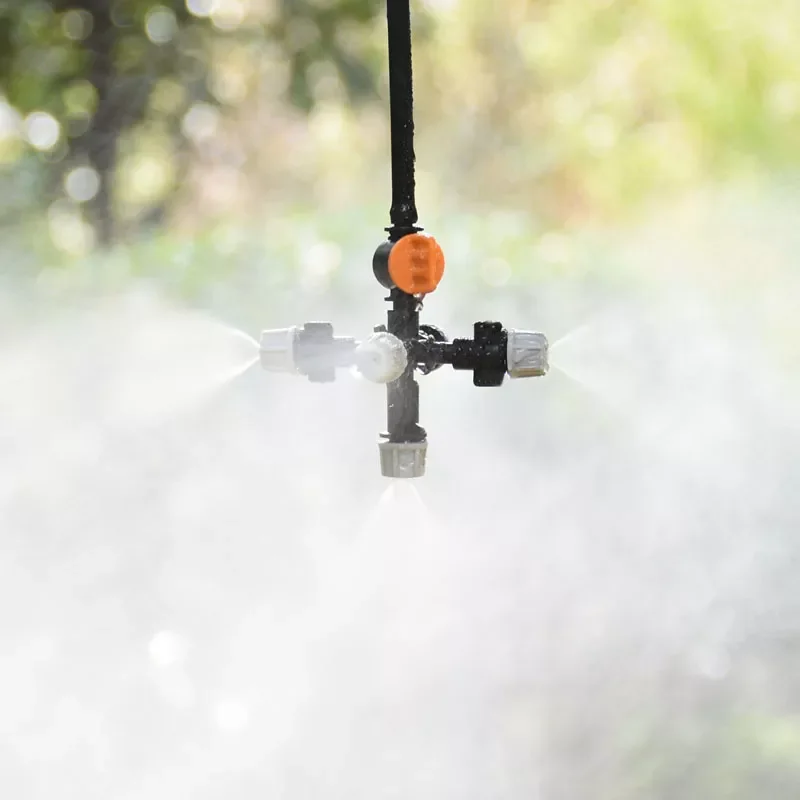 

sprinkler system cross water Fog nozzle Atomizing fog WATER SPRAY To Drip irrigation garden 15set