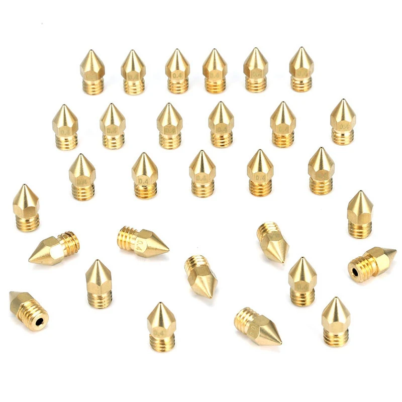 

30 Pcs 3D Printer Extruder Nozzle-MK8 0.4 Mm Nozzle For Ender 3 Anet A8 Makerbot MK8 Creality CR-10 CR-10S S4 S5 3Pro 5