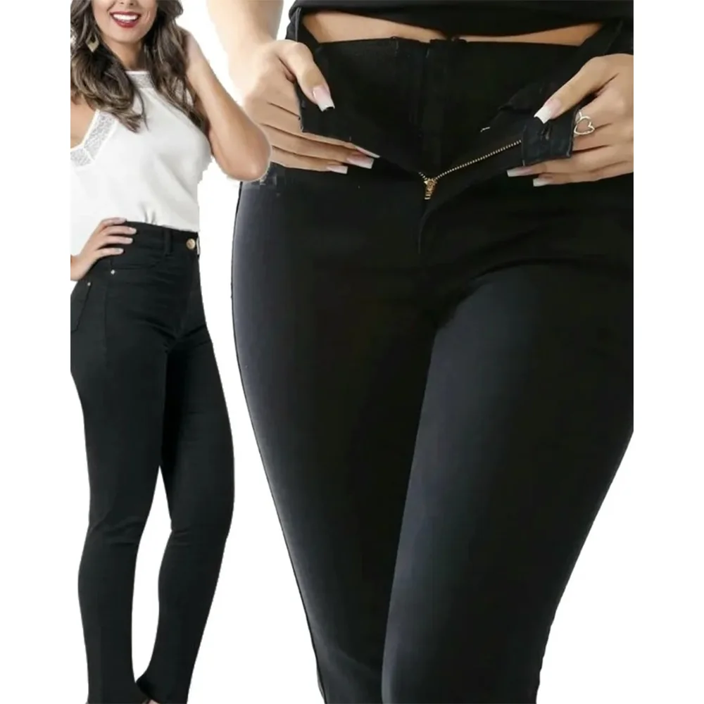 Jeans for Women mom Jeans blue gray black Woman High Elastic 36 38 40 Stretch Jeans female washed denim skinny pencil pants