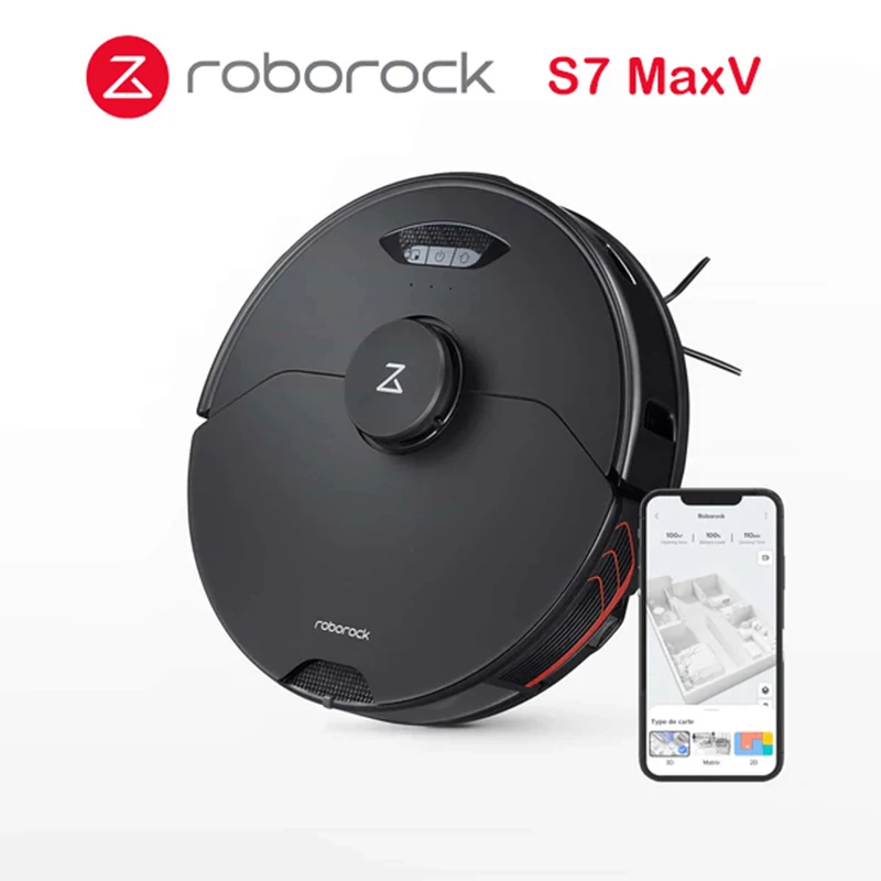 Roborock S7MaxV Robot Vacuum Cleaner for Home Sonic Mopping Upgraded Floating Brush Auto Sweep Dust Steriliz with 5100Pa Suction