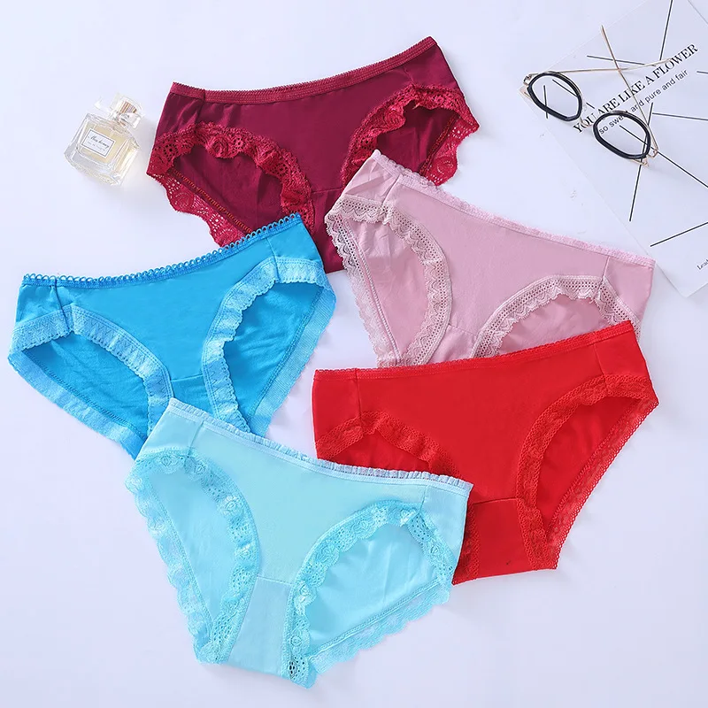 

60 Pcs Women Underwear Sexy Panties Low-waist Briefs with Comfortable Cotton Crotch Free Shipping Items Wholesale Random Color